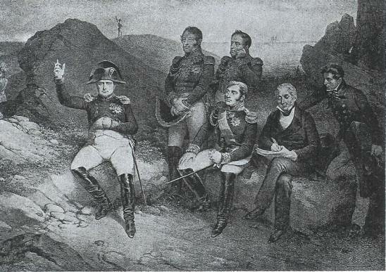 Napoléon à Sainte-Hélène,avec les "Évangélistes"