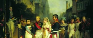 Napoléon recevant la Reine Louise à Tilsit (Nicolas Gosse)